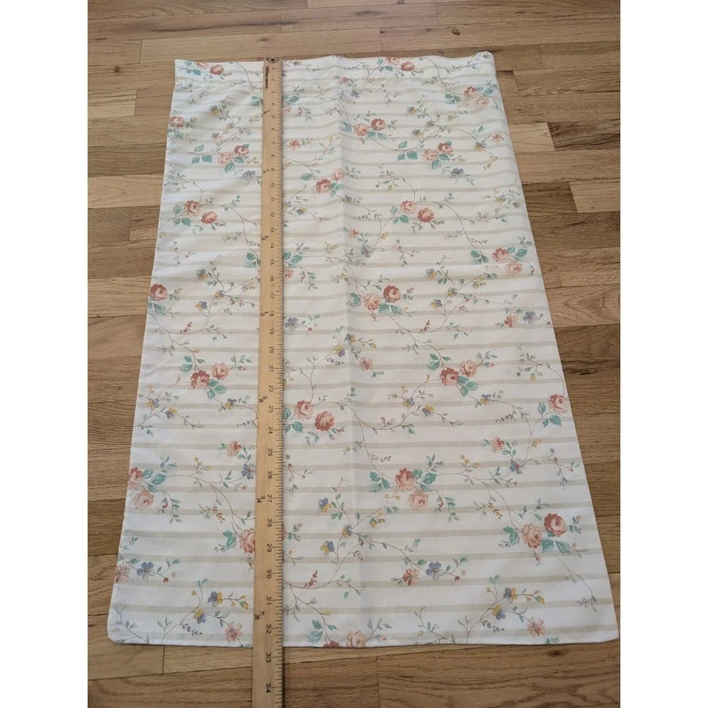 Vintage JC Penny Standard Pillow Case Cottage Shabby White Floral Made In USA